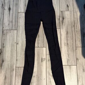 lululemon athletica Midnight Black Leggings with mesh on the front